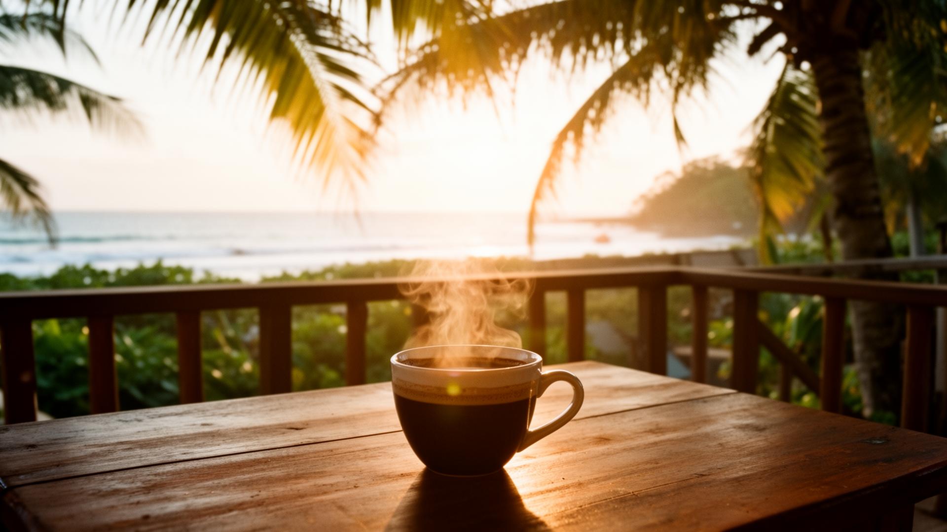 Kaffee mit Meeresblick